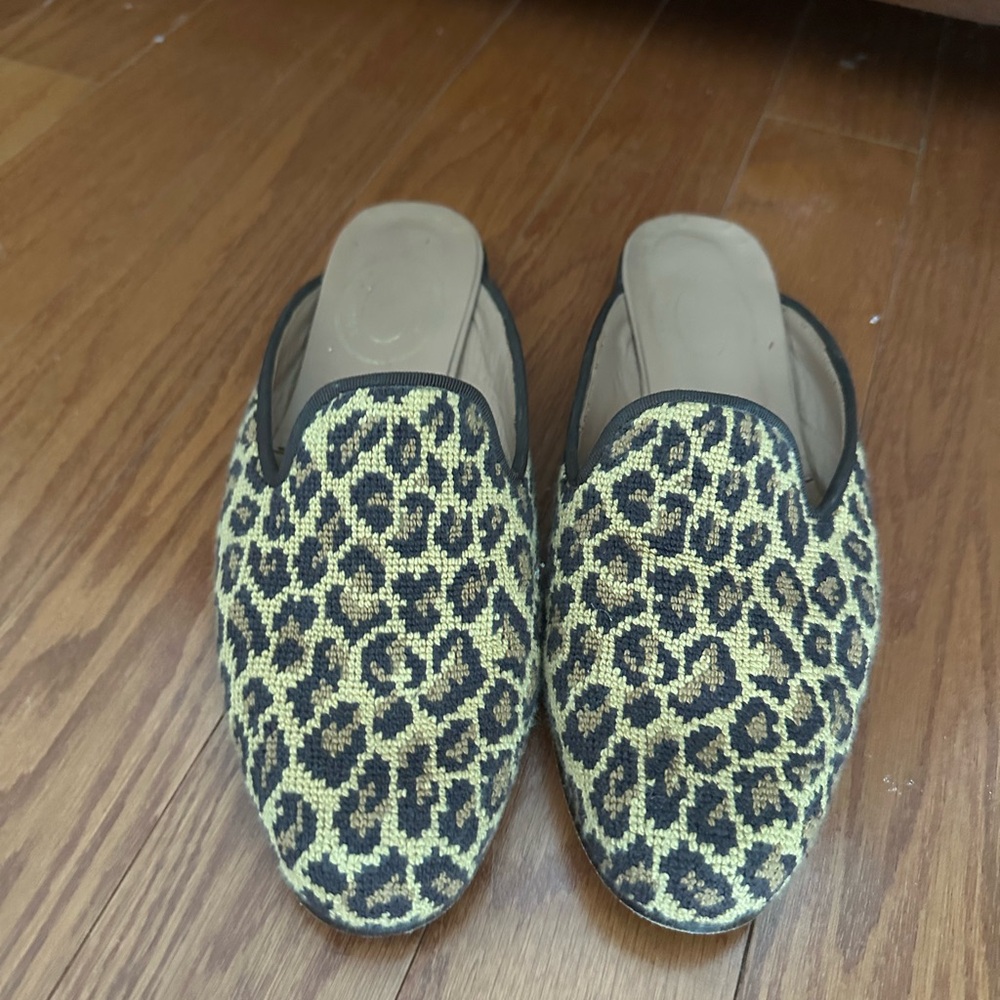 Leopard Print Stubbs & Wootton Mules
